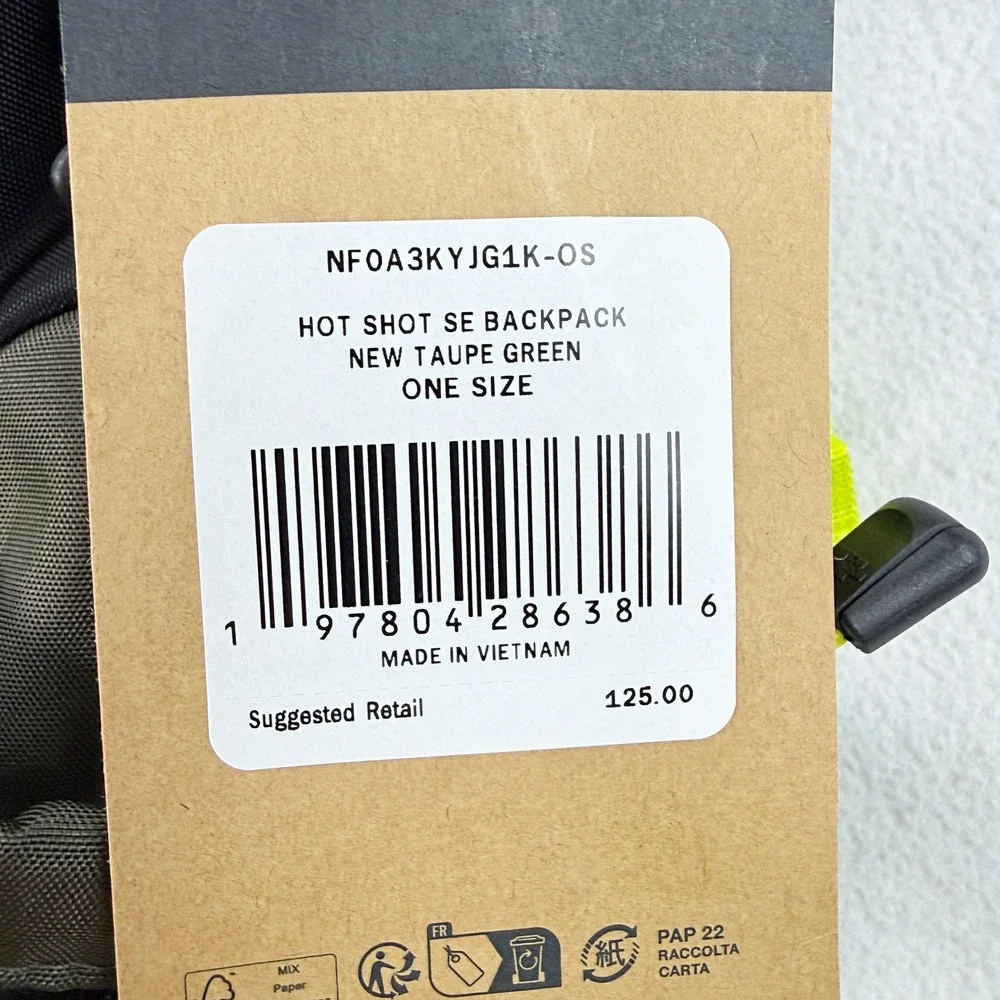 The North Face Hot Shot SE Backpack New Taupe Green NEW